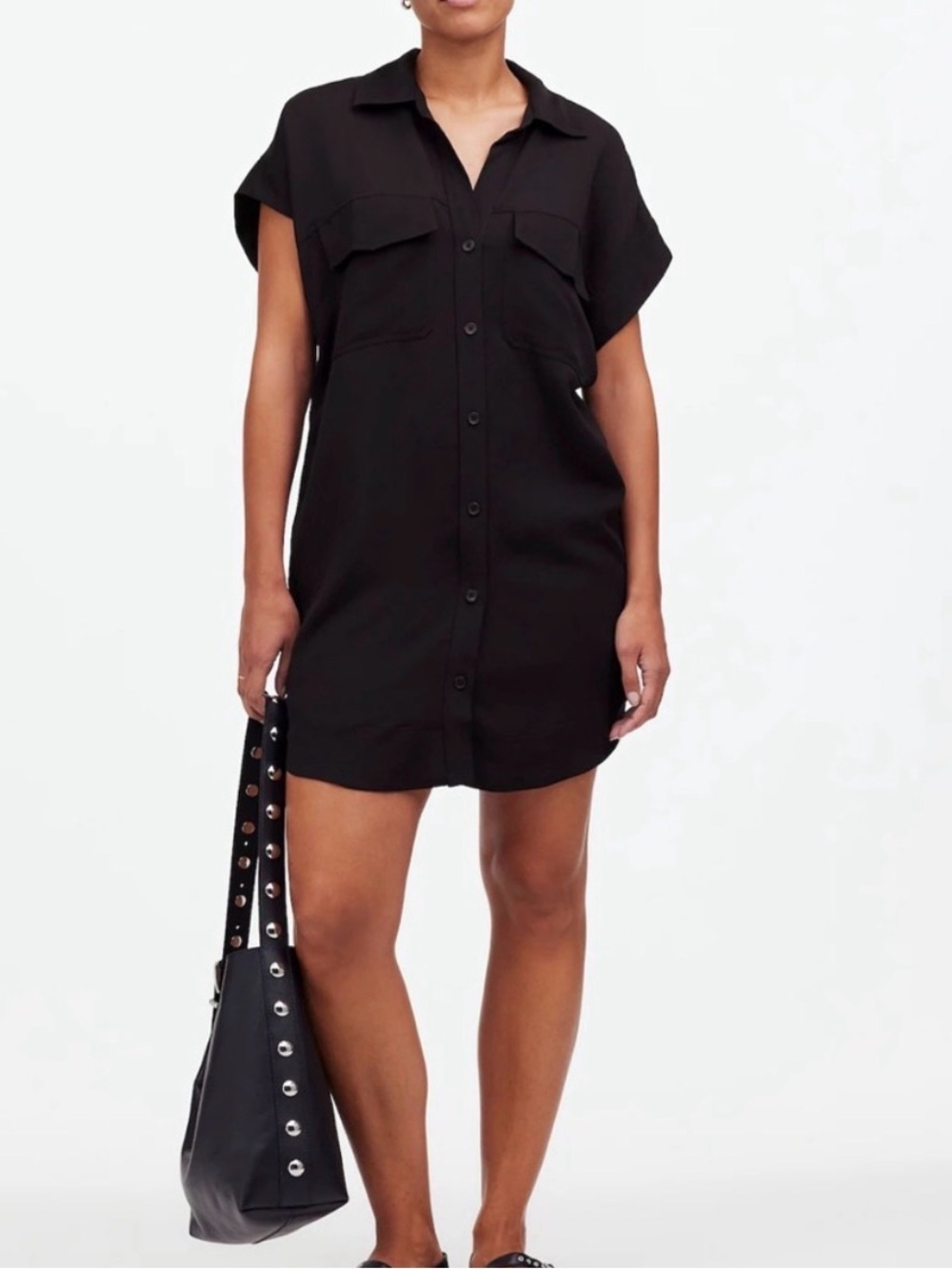Madewell Black Button-Front Shirt Dress - Women's
